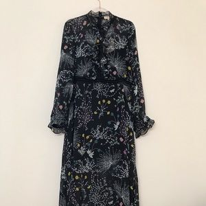 Dark Pink floral maxi dress 14